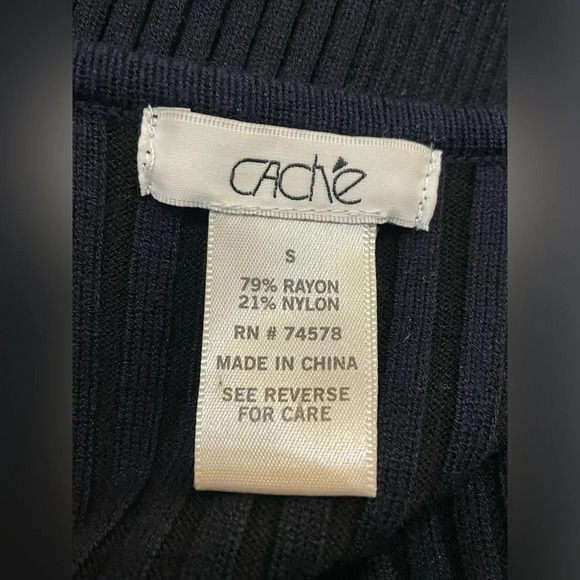 Cache Long Sleeve Blue Bodycon Dress Small - Picture 8 of 8